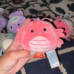 simone the shrimp squishmallow keychain